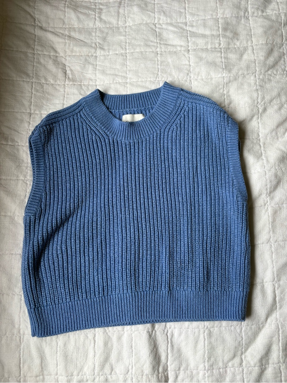 Abercrombie Blue Ribbed Chunky Knit Oversized Sweater Vest Women’s XS